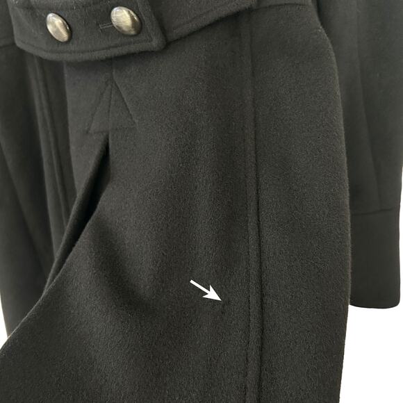 Diane von Furstenberg Womens Vintage Wool Cashmere Military Coat Sz. 2 Black - Picture 6 of 16